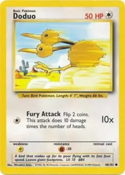 Pokemon TCG - Doduo - 48/102 - Common Unlimited [Moderately Played] - Image 1