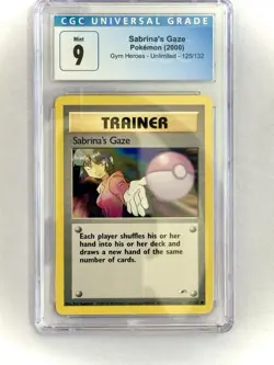 Pokemon Gym Heroes 2000 Sabrina's Gaze 125/132 CGC 9 Mint - Image 1
