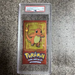1999 TOPPS POKEMON TV ANIMATION SER 1 OVERSIZED TIN TOPPERS #4 CHARMANDER PSA 7 - Image 1