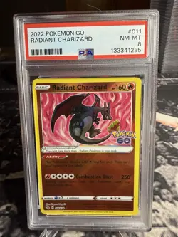 2022 POKEMON GO #011 RADIANT CHARIZARD PSA 8 - Image 2