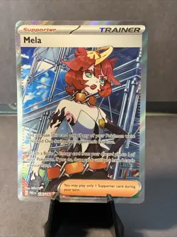 Pokemon TCG Mela Ultra Rare SV04: Paradox Rift #236/182 NM Full Art Holo NM - Image 1