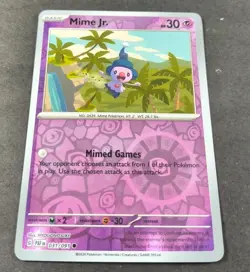 Pokemon Paldean Fates Mime Jr. Reverse Holo Common Card 031/091 NM - Image 1