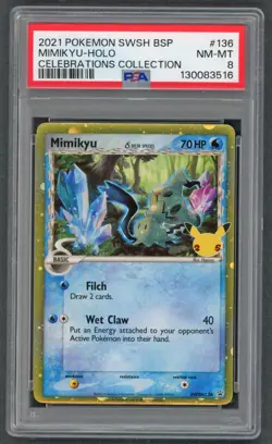 Pokemon Cards - PSA 8 Mimikyu SWSH136 - Celebrations Collection - NM-MT - PSA8 - Image 1