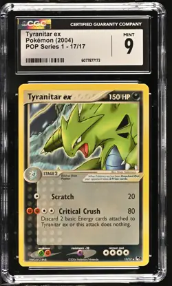 CGC 9 MINT Tyranitar ex 2004 POP Series 1 17/17 Pokemon Card - Image 1