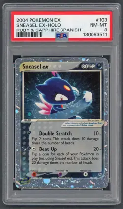 Pokemon Cards - PSA 8 Sneasel EX 103/109 - Ruby & Sapphire Spanish - NM-MT PSA8 - Image 1