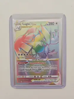 Pokemon Lugia VSTAR TCG Rainbow Secret Rare Card #202/195 Silver Tempest - Image 1