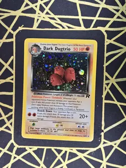 🔥 Dark Dugtrio 6/82 🔥 Original Holo Rare Team Rocket Set Pokemon Card WOTC - Image 1