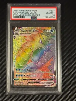 Pokemon Gyarados VMAX TCG Evolving Skies Holo Card 207/203 PSA 10 Secret Rare - Image 1