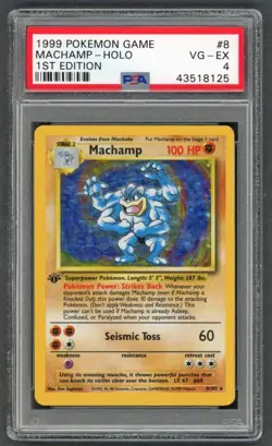 Pokemon Cards - PSA 4 1st Edition Machamp 8/102 - Base Set - VG-EX - PSA4 - Image 1