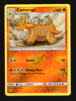 Pokemon TCG Camerupt Unified Minds Sun & Moon SM 24 Reverse Holo NM Card - Image 1