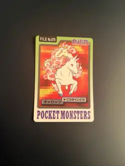 Rapidash Pokemon Card. Carddass File No.078 1997 Pocket Monsters Japanese. - Image 1