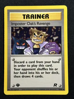 Imposter Oak's Revenge 1st Edition Team Rocket 76/82 LP-NM Pokemon Card - Image 1