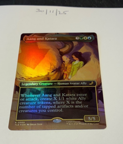 Magic the Gathering MTG Aang and Katara x1 Rare B'less FOIL Card NM- - Image 1