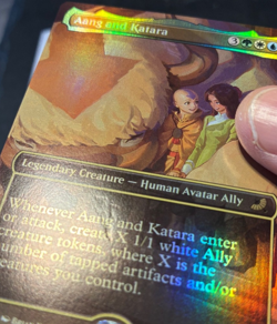 Magic the Gathering MTG Aang and Katara x1 Rare B'less FOIL Card NM- - Image 3