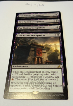 Magic the Gathering MTG Fire Nation Occupation x4 Rare Cards NM/M Avatar - Image 1