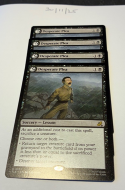 Magic the Gathering MTG Desperate Plea x4 Rare Cards NM/M Avatar - Image 1