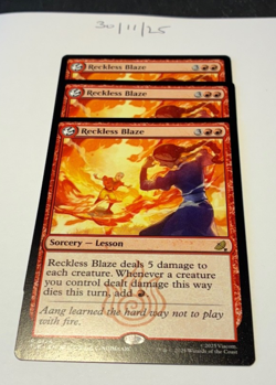 Magic the Gathering MTG Reckless Blaze x3 Rare Cards NM/M Avatar - Image 1