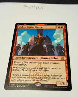 Magic the Gathering MTG Zuko, Avatar Hunter x1 Rare Card NM/M Avatar - Image 1