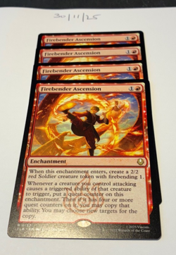 Magic the Gathering MTG Firebender Ascension x4 Rare Cards NM/M Avatar - Image 1