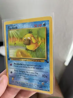 1999 Pokemon Psyduck 53/62 1st Edition Fossil Set LP WOTC Vintage TCG - Image 4