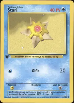 1999 Pokemon FRENCH 1st Edition Base Set Stari-Staryu 65/102 EX - Image 1