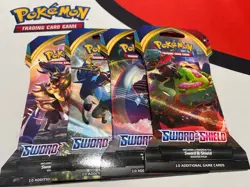 Pokemon Sword and Shield Base Set - 4 Sleeved Booster Packs NEW! FULL ART SET - Image 1