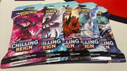 Chilling Reign Sleeved Pokemon Tcg Booster Packs - Complete Full Art Set - Image 1