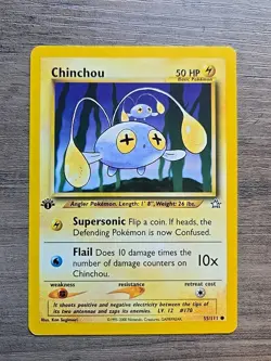 Pokemon TCG Chinchou 55/111 1st Edition Neo Genesis LP - Image 1
