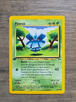 Pokemon TCG Pineco Neo Discovery 61/75 1st Edition LP - Image 1