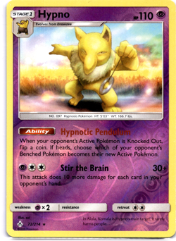 Pokemon TCG Hypno 72/214 Unbroken Bonds Reverse Holo Rare Near Mint - Image 1