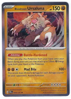 Bloodmoon Ursaluna 054/131 - Prismatic Evolutions - HOLO RARE **PACK FRESH** NM - Image 1