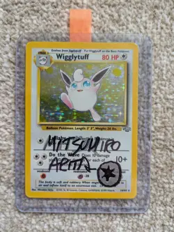 Pokemon Holo Jungle 16/64 Wigglytuff Signed Signature Mitsuhiro Arita PSA - Image 1