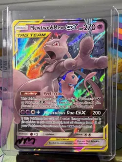 Pokemon TCG Mewtwo & Mew GX 71/236 Sm-Unified Minds Tag Team Holo Ultra Rare - Image 1