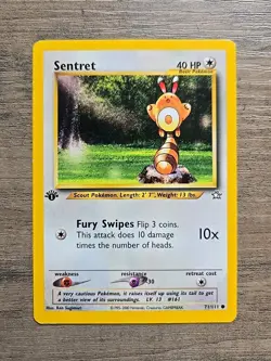 Pokemon TCG Sentret 71/111 1st Edition Neo Genesis Set WOTC LP - Image 1