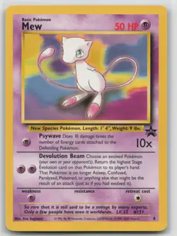 Pokemon Card Mew Promo WoTC Promo 8 VLP/NM - Image 1