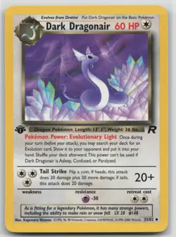 1st Edition Vintage Pokemon Card Dark Dragonair Uncommon Team Rocket 33/82 VLP - Image 1