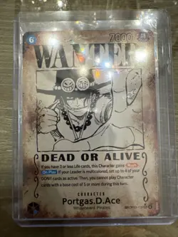 Misprint Portgas.D.Ace [Wanted] OP13-119 SEC One Piece Trading Card Game English - Image 1