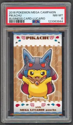 Pokemon Cards - PSA 8 Pikachu Mega Lucario Poncho - Lucario - BC Business Card - Image 1