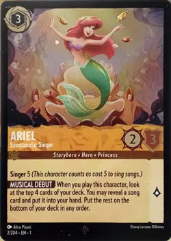 2/204 ARIEL SPECTACULAR SINGER FIRST CHAPTER FOIL SUPER RARE DISNEY LORCANA CARD - Image 1