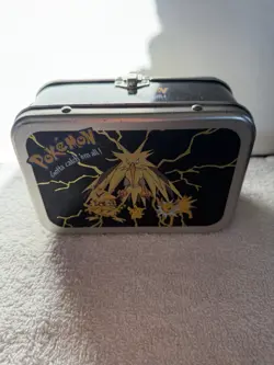 Vintage Pokemon Lunch Box Metal Tin Zapdos Pikachu Jolteon Card Box - Image 4
