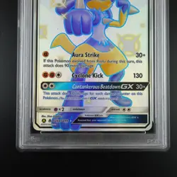 PSA 5 Lucario GX SV64/SV94 Pokemon Hidden Fates Full Art Holo Card - Image 3