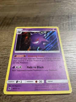 Gengar 38/111 Pokemon Crimson Invasion Sun & Moon Reverse Holo Rare Card - Image 1