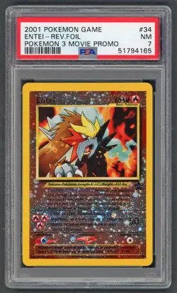 Pokemon Cards - PSA 7 Entei 34 - Movie Promo Reverse Holo - Black Star Promo - Image 1