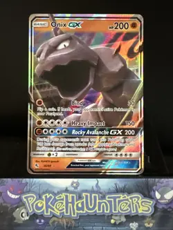 Pokemon Card Onix GX 36/68 Hidden Fates Half Art Near Mint - Image 1