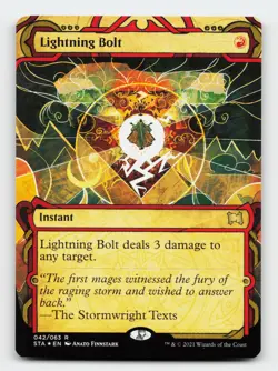 Lightning Bolt Foil Etched Strixhaven Mystical Archives Magic The Gathering Card - Image 1