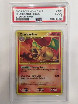 Pokemon Card PSA 2 Charizard Secret Rare Holo Stormfront 103/100 - Image 1