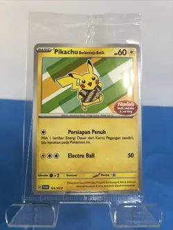 Pikachu Berkemeja Batik 101/SV-P Indonesia Journey Promo Indonesian Pokemon Card - Image 1