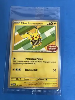 Pikachu Berkemeja Batik 101/SV-P Indonesia Journey Promo Indonesian Pokemon Card - Image 3