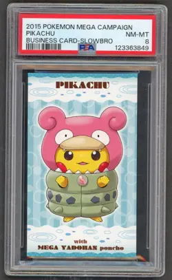 Pokemon Cards - PSA 8 Pikachu - Mega Yadoran Poncho Slowbro - BC Business Card - Image 1
