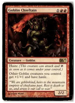 MTG Goblin Chieftain - Magic 2011 (M11) Heavily Played English - Image 1